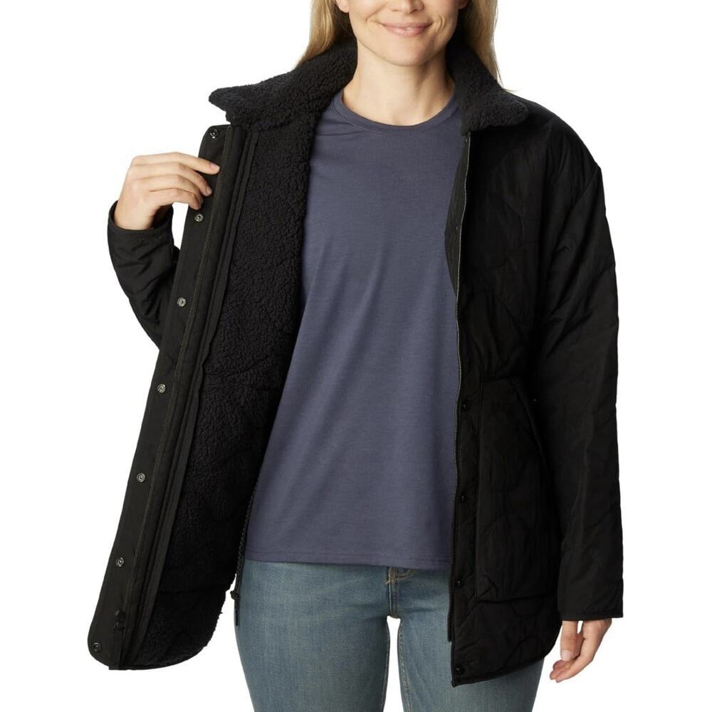Columbia Women's Black Birchwood Sherpa Quilted Jacket Size Large - Picture 7 of 7